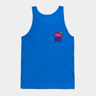 Simplistic Jellyfish Crown Doodle Tank Top